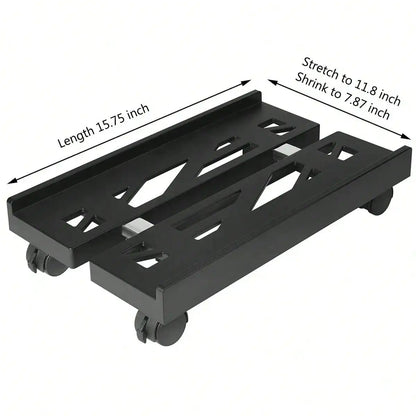 Adjustable Mobile PC Tower Stand with Wheels under Desk CPU Holder Adjustable Stable Mobile Computer Host Stand for Home Office