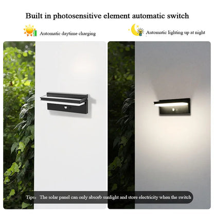 Outdoor Solar Wall Light LED energy conservation Waterproof  Motion Sensor wall lamp Courtyard Villa Fence Landscape Lighting