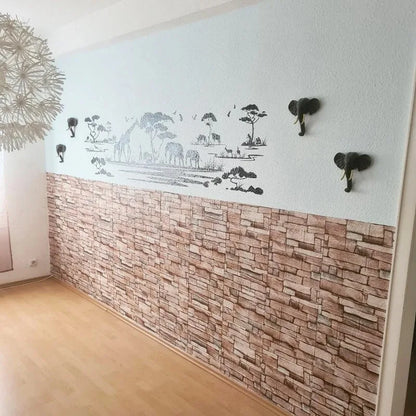 40Pcs 38.5X35cm Imitation Brick Wallpaper Self-adhesive Waterproof Moisture-proof Living Room Background Bedroom Wall Decoration