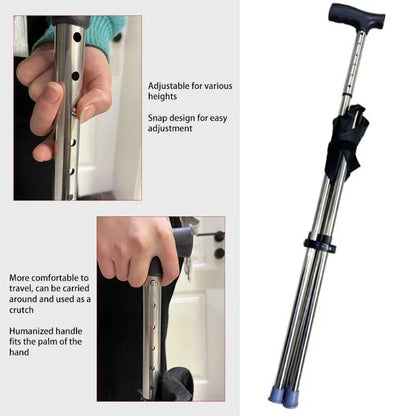 Foldable Cane Easy To Carry Seat Portable Stool Folding Chair Non Slip Handle Super Light Walking Stick For Outdoor Walking