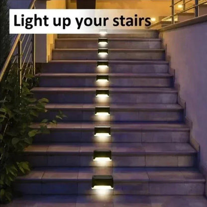 4/8/12Pack Solar Deck Lights, Auto On/Off Outdoor Waterproof Solar Step Wall Lights for Stairs Fence Yard Pathway Decoration