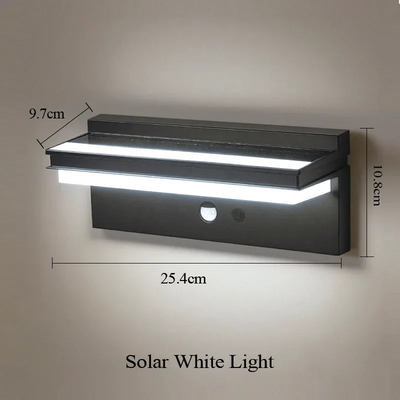 Outdoor Solar Wall Light LED energy conservation Waterproof  Motion Sensor wall lamp Courtyard Villa Fence Landscape Lighting