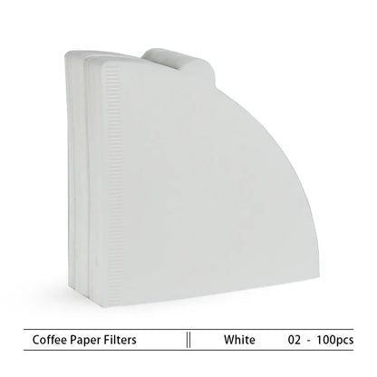 10-100 PCS Coffee Filter Paper V-Shaped Wood Pulp Cone Filter Pour Over 2-4 Cups Natural Drip Coffee Paper Filters Accessories