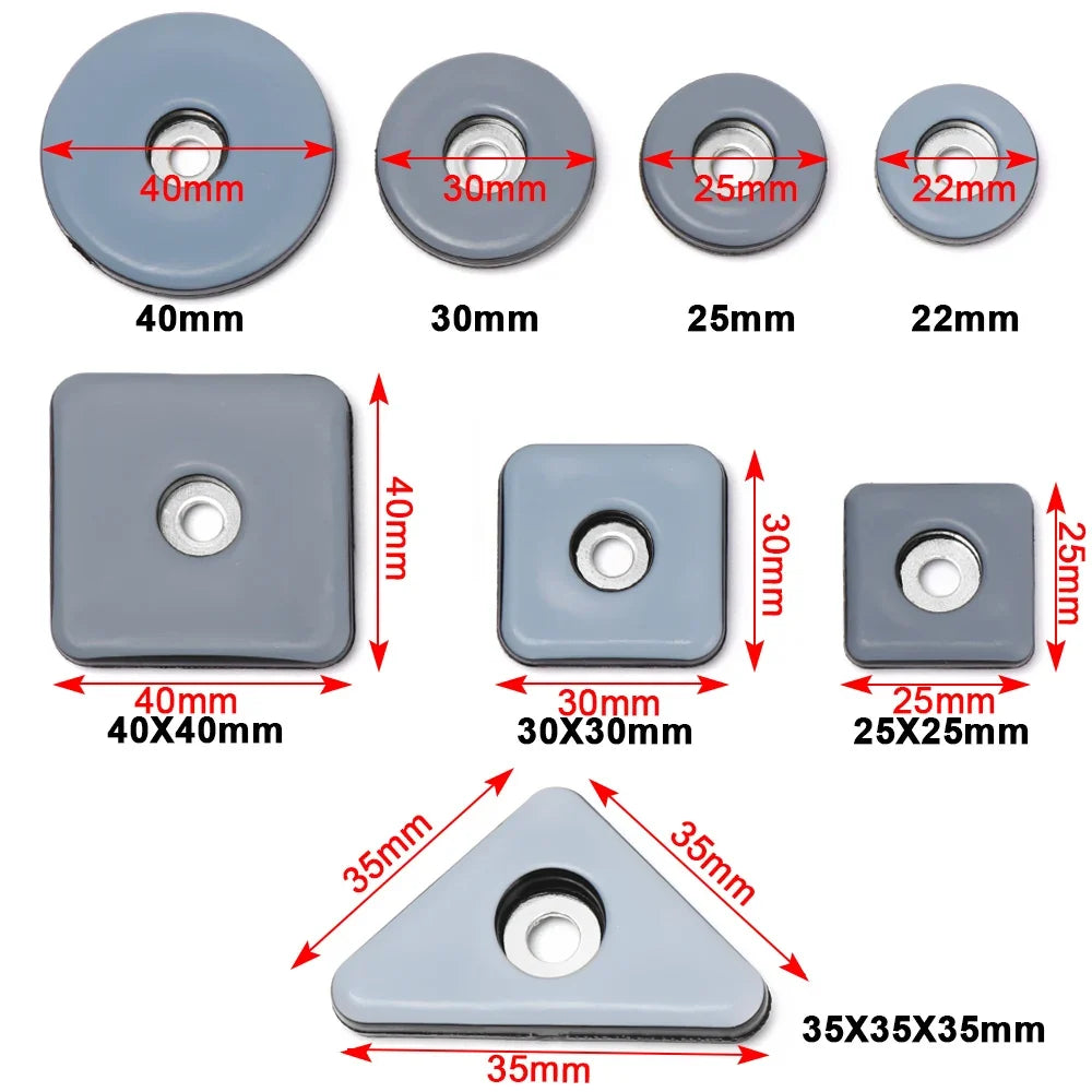 4/8pcs Furniture Leg Slider Pads Easy Move Heavy Furniture Table Bases Protector Legs Anti-abrasion Floor Mat with Screws