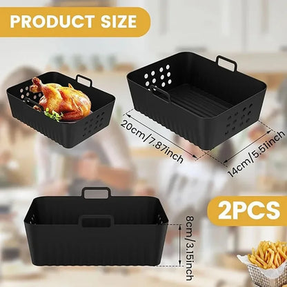 2Pcs/1Pcs Air Fryer Silicone Liners for Ninja SL400 SL401 Stack XL Basket Reusable AirFryer Baking Tray Airfryer Accessories