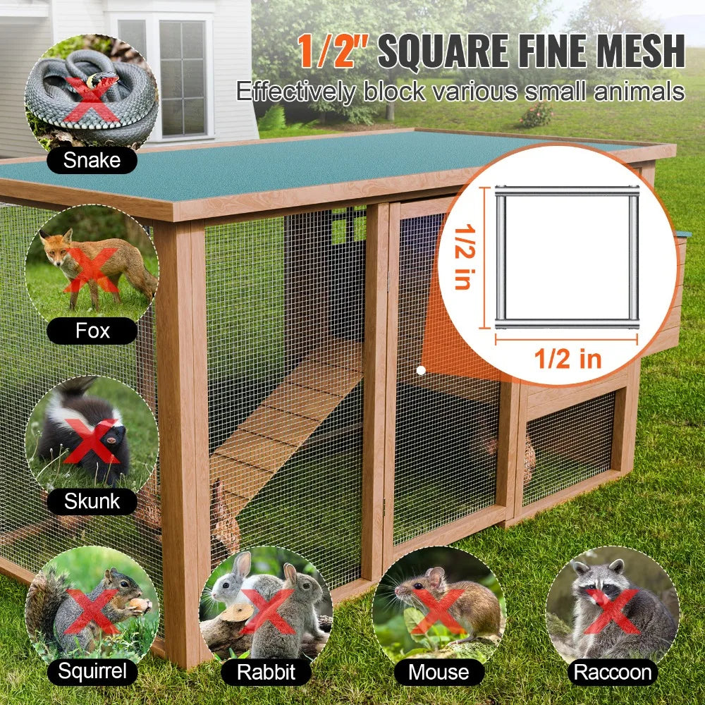 Hardware Cloth 36" 48" x 50'/100' Wire Mesh Roll Chicken Fence 1/2" 19 Ga