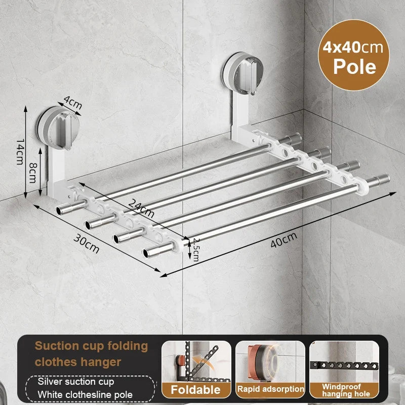 Wall Mount Clothes Hanger Laundry Hanger Dryer Rack Retractable Clothes Rack Wall Hangers for Clothes Closet Clothes Hanger