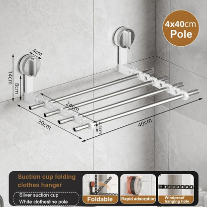 Wall Mount Clothes Hanger Laundry Hanger Dryer Rack Retractable Clothes Rack Wall Hangers for Clothes Closet Clothes Hanger