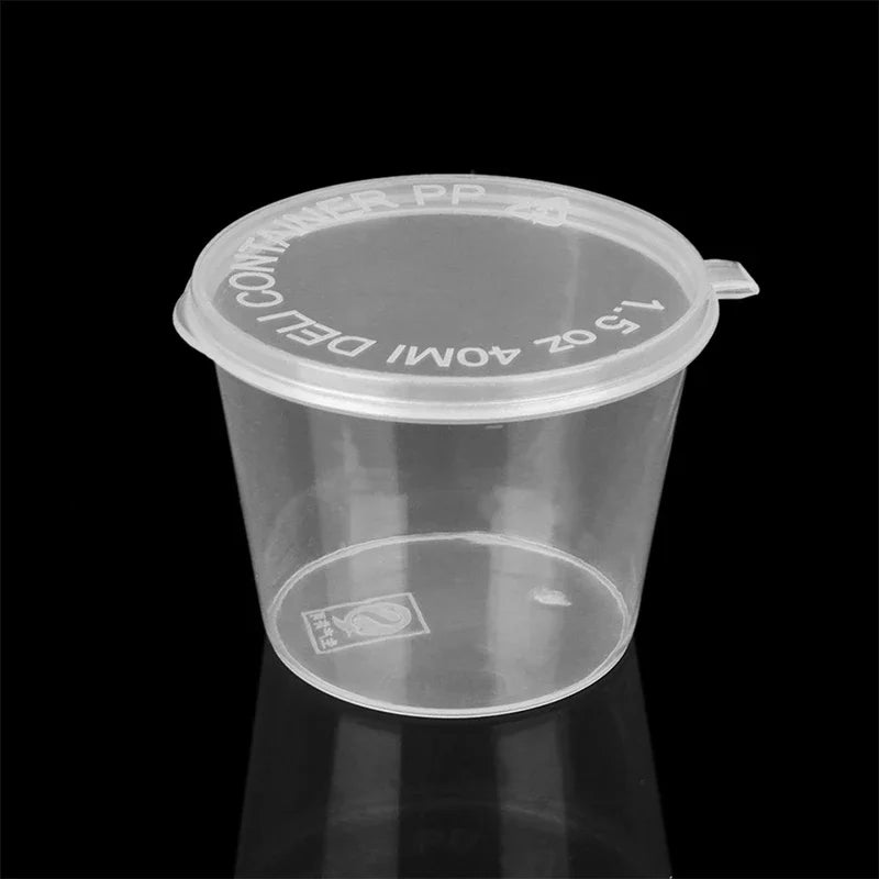 50Pcs Plastic Sauce Jars with Lids Leak-Proof Disposable Food Sauce Cups Packaging Containers for Salad Dressings And Seasonings