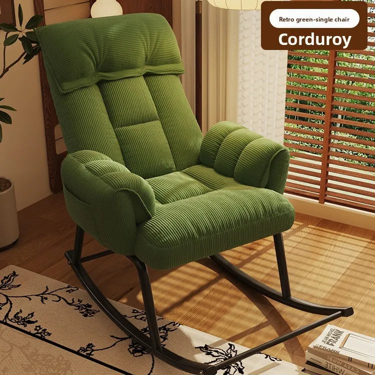 Lazy rocking chair Home retro balcony Leisure folding reclining chair Sofa chair Bedroom Single person can sit and lie down