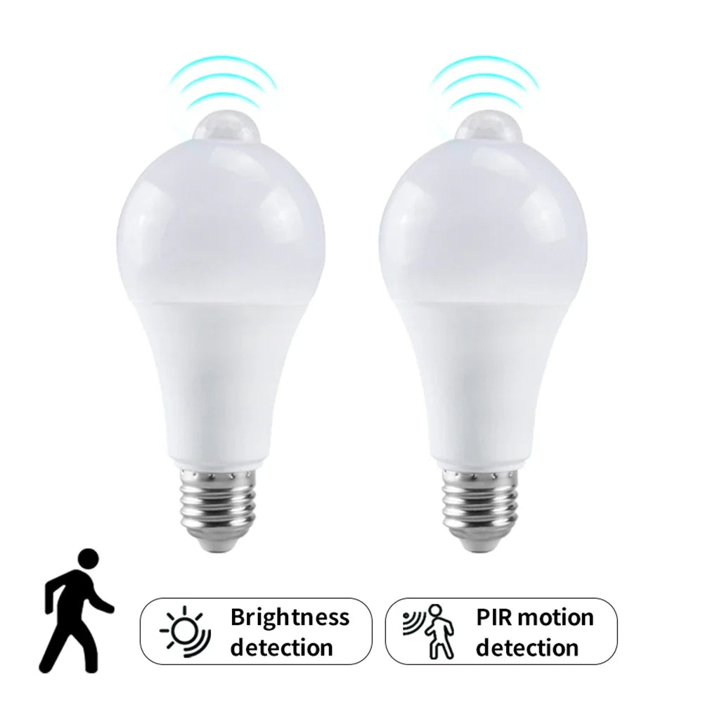 12W E27 LED Motion Sensor Bulb LED lamp PIR Sensor Light Auto ON/OFF Night Light for Home Parking Lighting 220V 110V