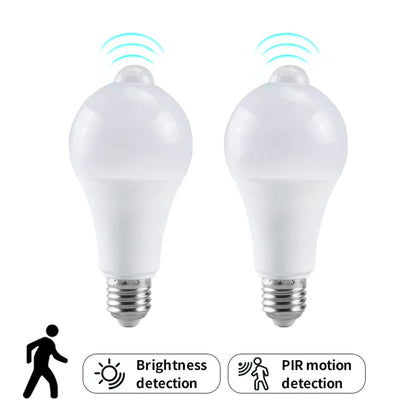 12W E27 LED Motion Sensor Bulb LED lamp PIR Sensor Light Auto ON/OFF Night Light for Home Parking Lighting 220V 110V