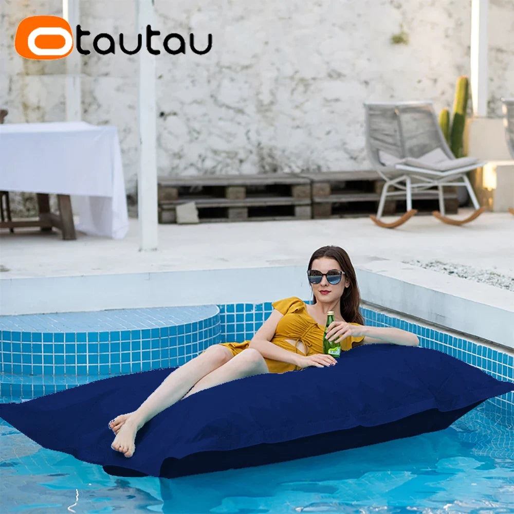 OTAUTAU 6ft Giant Floating Bean Bag Lounger Cover No Filler Outdoor Swimming Pool Pillowsac Garden Beach Beanbag Salon Sac DD034