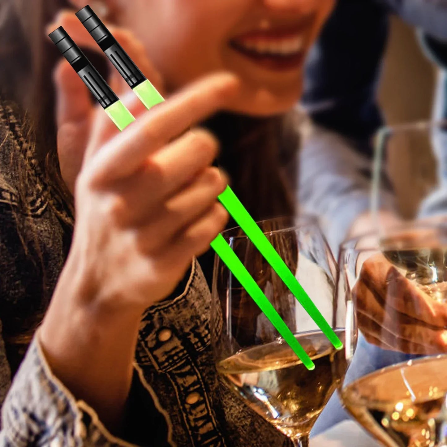 1Pair LED Luminous Chopsticks Light Up Dinning Party Tableware Multicolor Kitchen Accessories Led Stick Kitchenware Idea Product