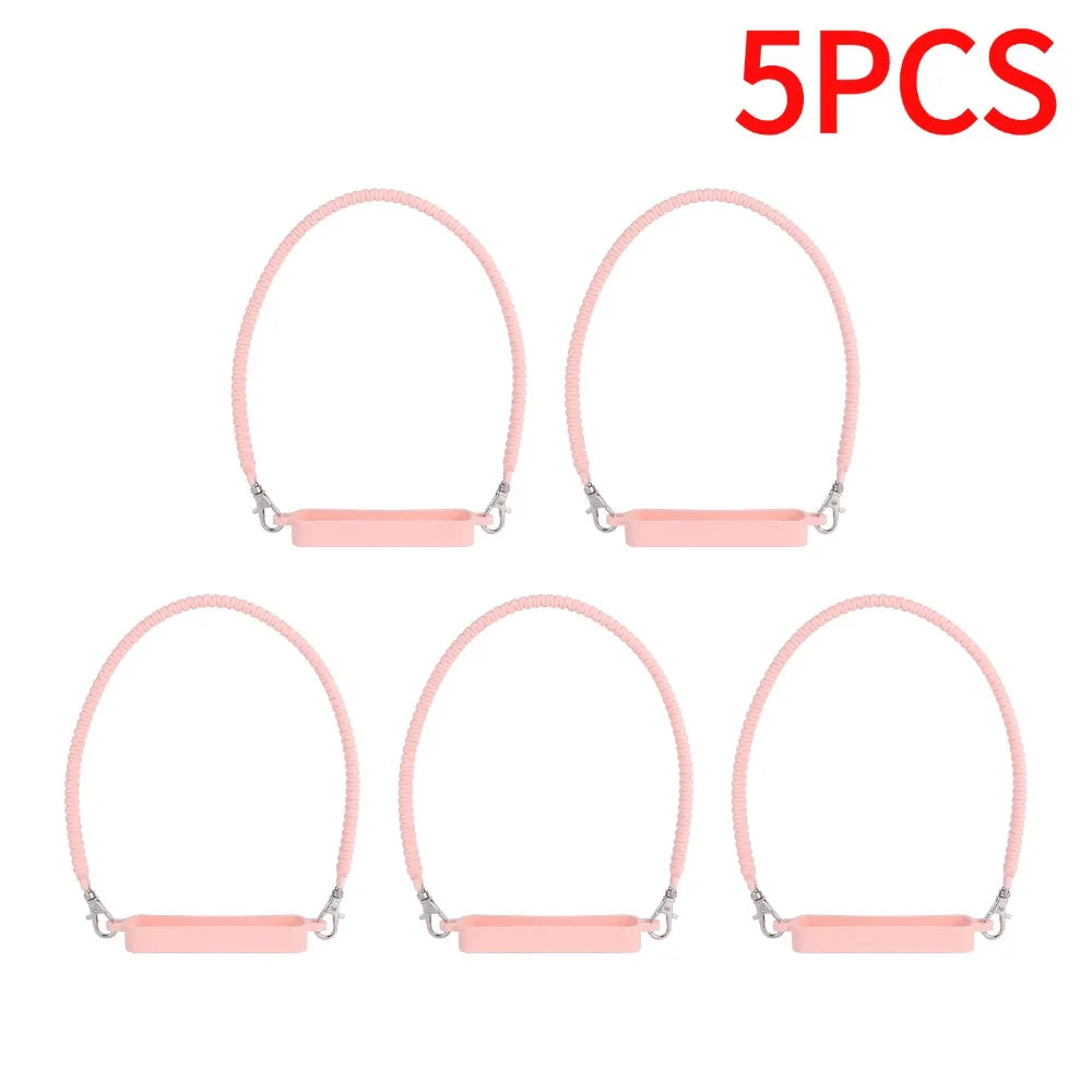 Soft Silicone Water Bottle Handle Silicone Portable Thermo Bottle Sling Carrier Holder With Strap for  Stanley Cup Accessories