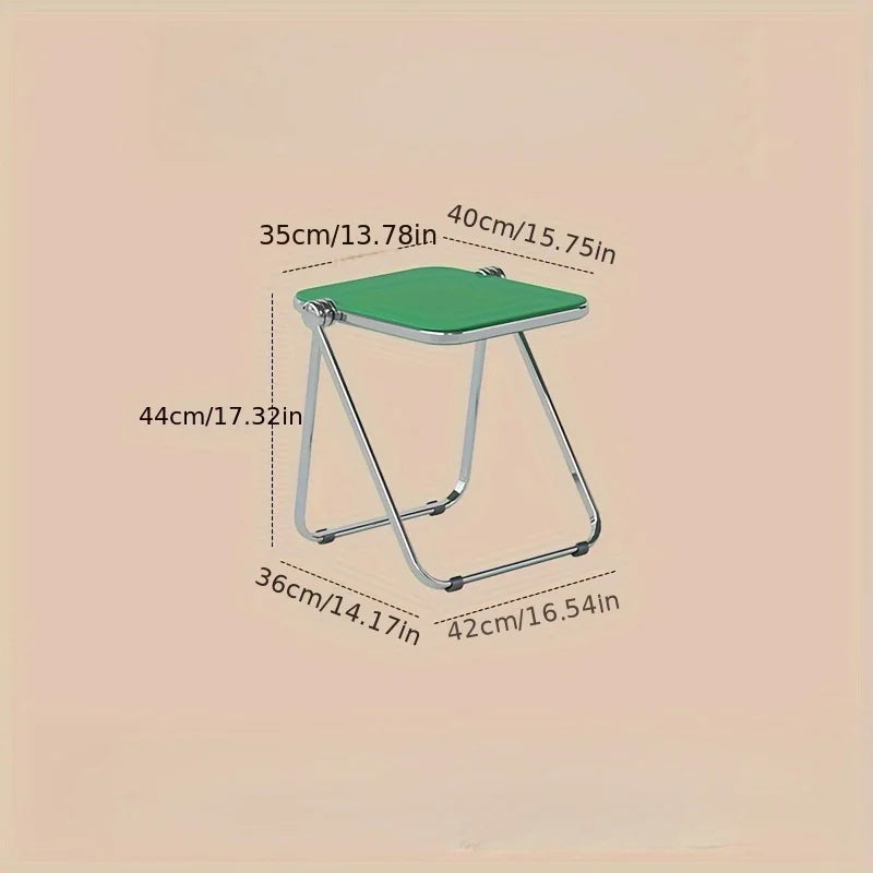 Chic Transparent Folding Side Table - Modern Coffee Table with Metal Frame, Ideal for Living Room Bedroom & Compact Storage