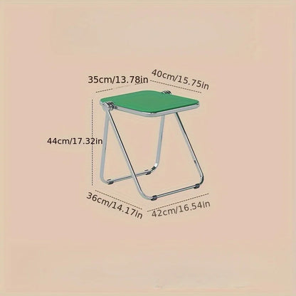 Chic Transparent Folding Side Table - Modern Coffee Table with Metal Frame, Ideal for Living Room Bedroom & Compact Storage