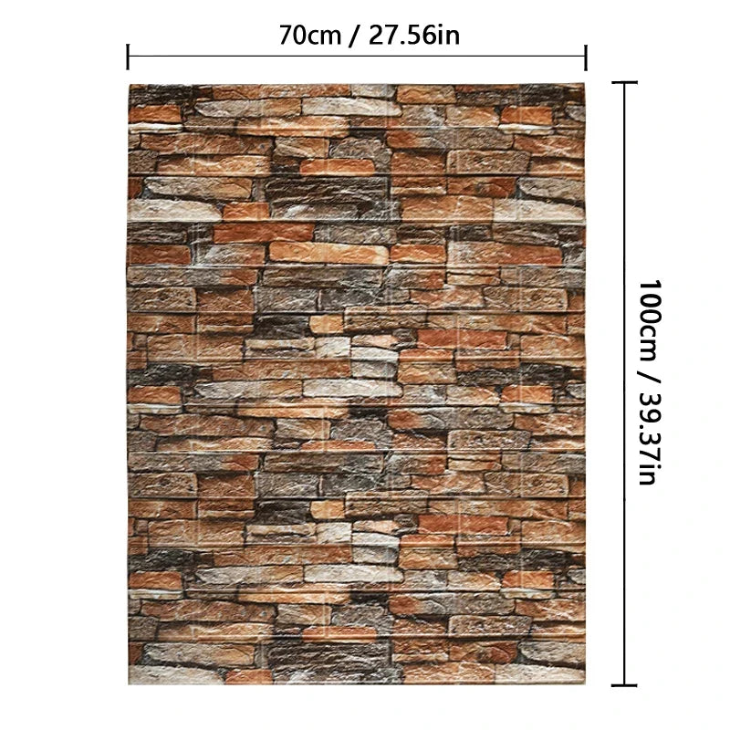 70cmx1/2/3/5/10m 3D Paper Wall Adhesive Living Room PVC Self-adhesive Panels Home Decoration Wallpapers Waterproof Wall Stickers