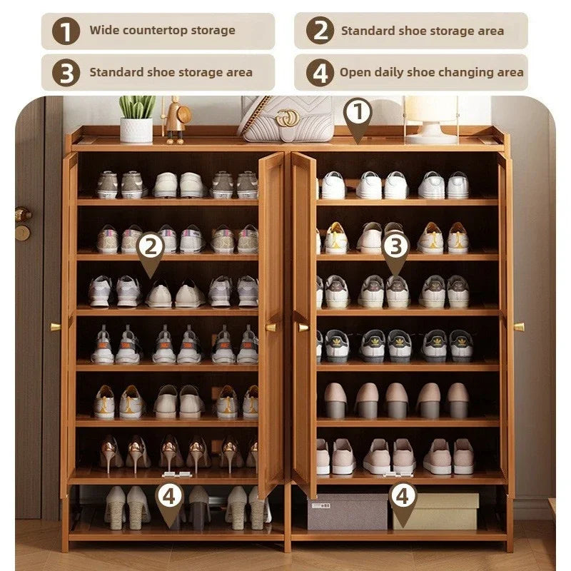 Shoe cabinet for home use, doorstep storage cabinet, wall facing hallway, indoor entrance, rental room, multi-layer shoe rack