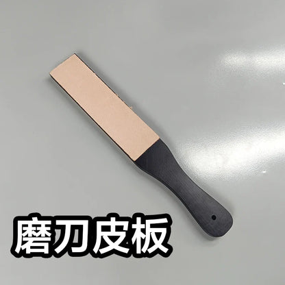 Double Side Leather Strop for Knife Sharpening Stropping Block Kit with Polishing Compound Knife Sharpening Double Side
