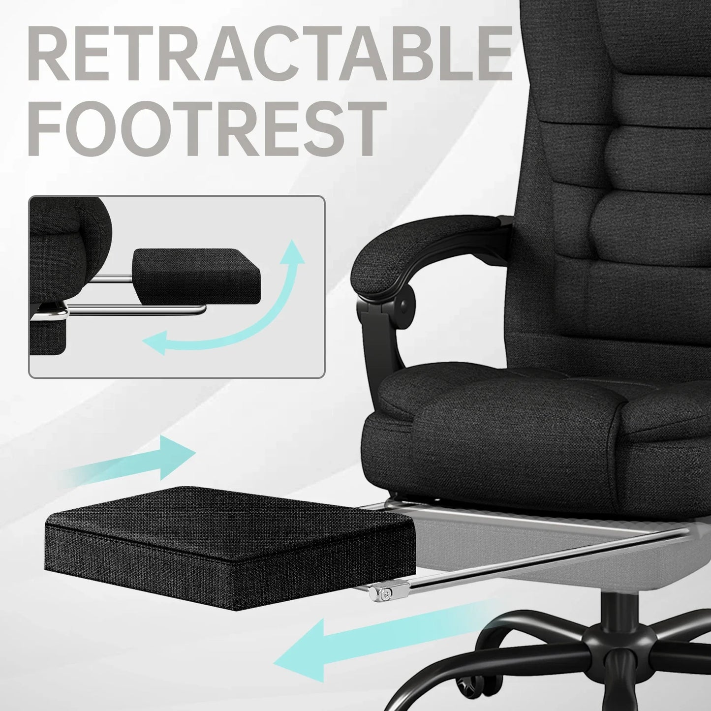 Ergonomic Executive Office Chair - High Back Chair with Headrest & Lumbar Support, Premium Home Office Chair - Adjustable Height