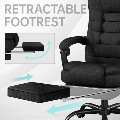 Ergonomic Executive Office Chair - High Back Chair with Headrest & Lumbar Support, Premium Home Office Chair - Adjustable Height