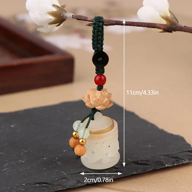 Nightglow Bag Ethnic Carved Rich Noble Hollow Pot Keychain Bodhi Pearl Jade Agate Natural Lasting Fragrance Gifts