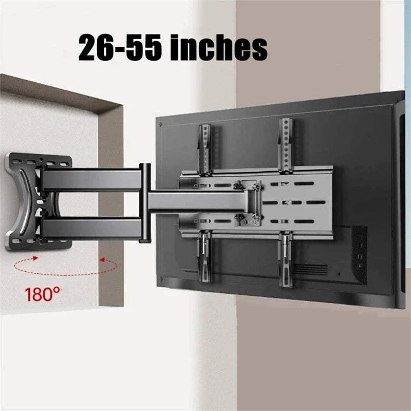 26-55inch Full Motion TV Wall Bracket Swivel Tilt Level Articulating, Max VESA 400x400mm,70cm Extension Long Arm TV Wall Mount
