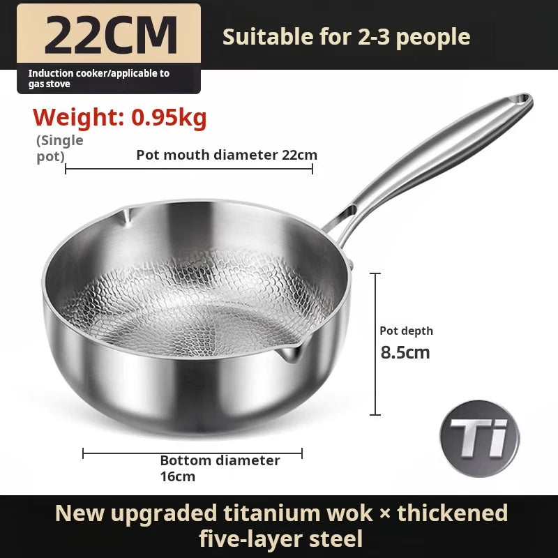2025 New Pure Titanium Shizong Small Milk Pot Non-stick Coating Baby Complementary Food Pot Induction Cooker Special Soup Pot