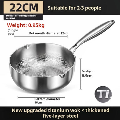 2025 New Pure Titanium Shizong Small Milk Pot Non-stick Coating Baby Complementary Food Pot Induction Cooker Special Soup Pot