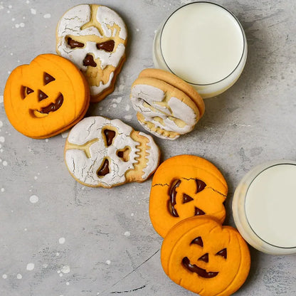 6pcs Halloween Cookie Cutter Mold Stainless Steel Ghost Pumpkin Skull Head Coffin Baking Molds Cupcake Chocolate Biscuit Mould
