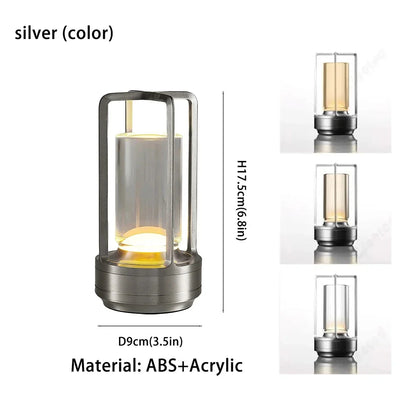 Rechargeable Wireless Table Lamp LED Touch Sensor Desktop Night Light Reading Lamp for Restaurant Hotel Bar Bedroom Decor Light