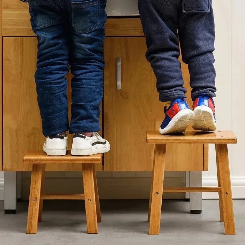 Thickened Nanzhu Mazar Stool Wooden Bench Small Stool Short Household Bathroom Portable and Simple