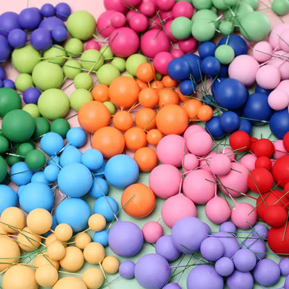 10 Pcs Colour Ball Happy Birthday Cake Topper 3CM Frosted Balls Kids Christmas Party Gift Cake Topper Wedding Dessert Decoration