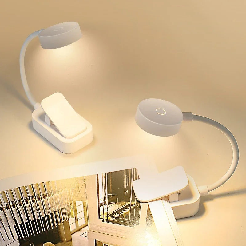 Portable LED Book Lamp Reading Small Table Lamps Eye Protection 3 Colors  Bedroom Study Bedside Student Book clip Night Light