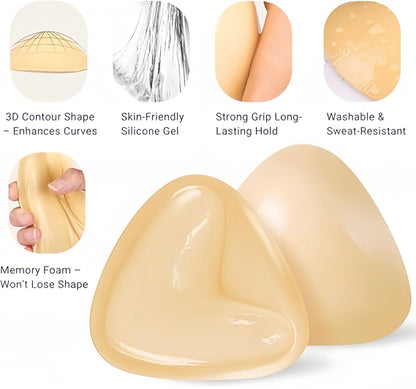 Reusable double-sided adhesive chest patches, adhesive fillers for bikinis/sports bras/strapless dresses