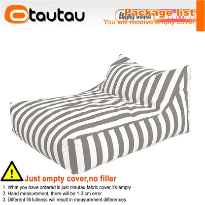 OTAUTAU Outdoor Waterproof Oxford Bean Bag Cover Floats Lounger SF343【No Filler Inside! You Need To Buy Filler By Yourself !】