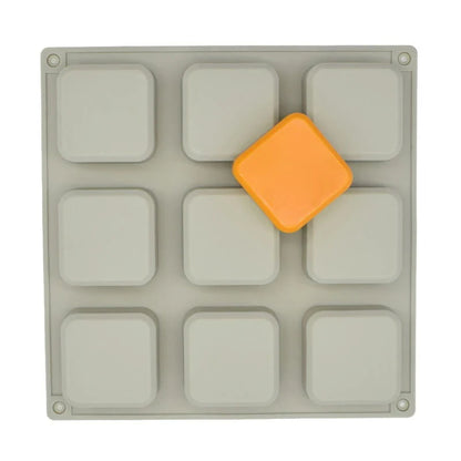 9 Cavity Soap Molds Silicone Mold For Making Handmade Soap Lotion Bar Square Rectangle Reusable Silicone Soap Making Molds
