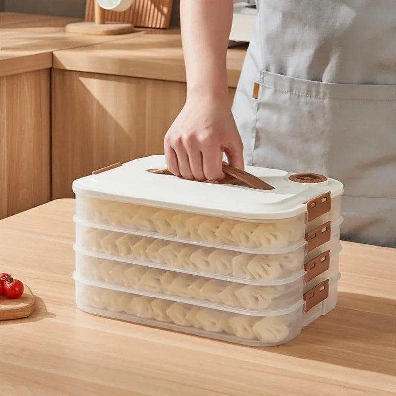 Dumpling Storage Box Multi-Layer Transparent Refrigerator Dumpling Fresh Keeping Container Home Kitchen Food Sealed Storage Box