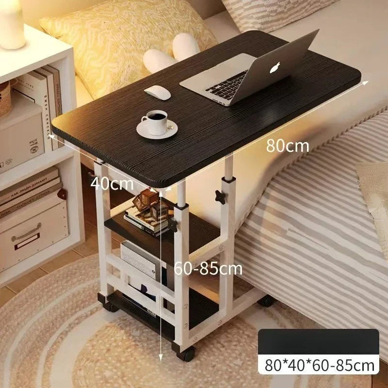 Rotating wheel household desk,bedside table, adjustable standing desk stand,mobile laptop stand,suitable for bedroom and office