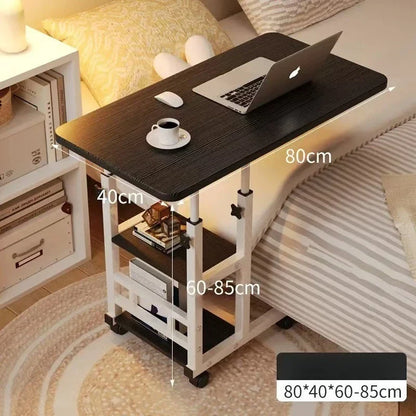 Rotating wheel household desk,bedside table, adjustable standing desk stand,mobile laptop stand,suitable for bedroom and office