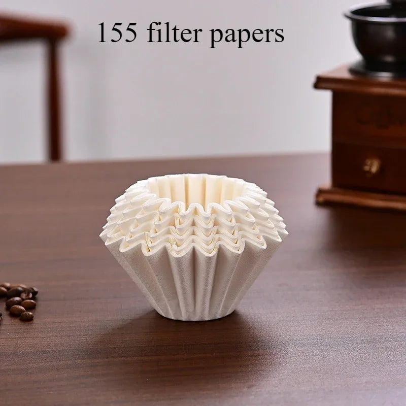 1-2Cups Coffee Dripper Crystal Eye Pour Over Coffee Filter Coffee Filter Cup Filter Papers Press Flat Bottom Increase Uniformity