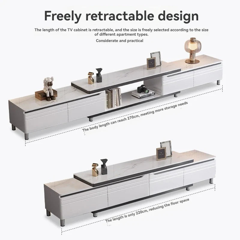 Modern minimalist living room household TV cabinet, floor standing retractable TV cabinet, coffee table, tea table combination