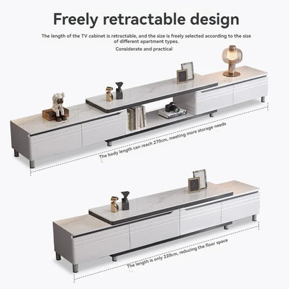 Modern minimalist living room household TV cabinet, floor standing retractable TV cabinet, coffee table, tea table combination