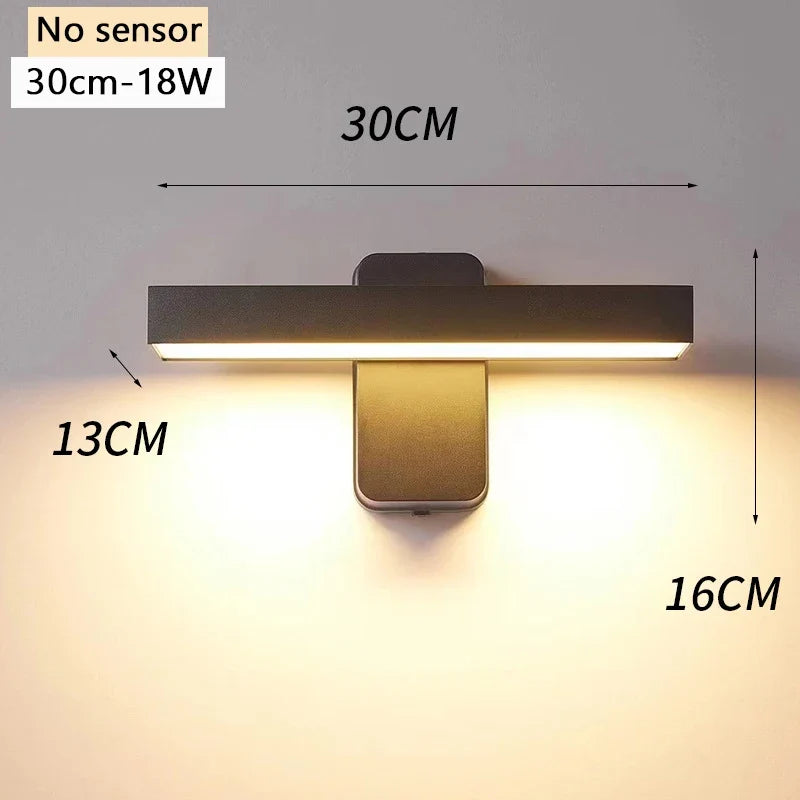 LED Outdoor Wall Lamp IP65 Motion Sensor Waterproof Rotatable Porch Light Villa Entrance Courtyard Living Room Home Decorative