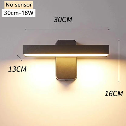 LED Outdoor Wall Lamp IP65 Motion Sensor Waterproof Rotatable Porch Light Villa Entrance Courtyard Living Room Home Decorative