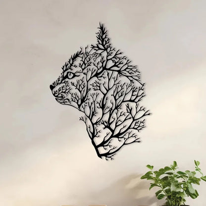 Charming Cat and Tree Metal Wall Art - Minimalist Decor for Bedroom, Living Room, Office - Perfect Housewarming Gift