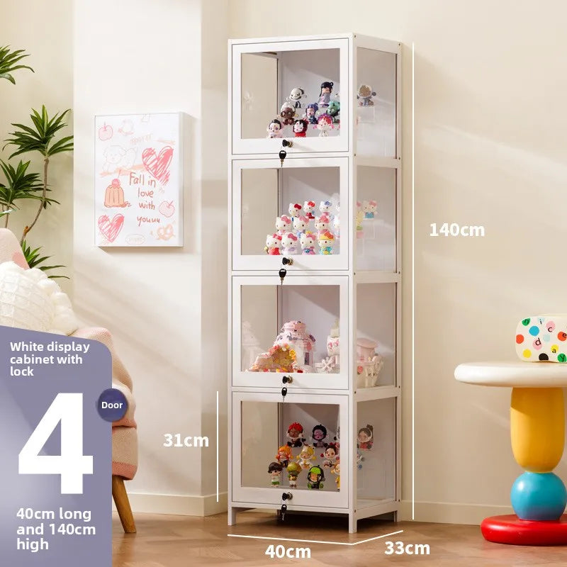 Figure cabinet with lock transparent Lego display cabinet household blind box ornament two-dimensional pain cabinet