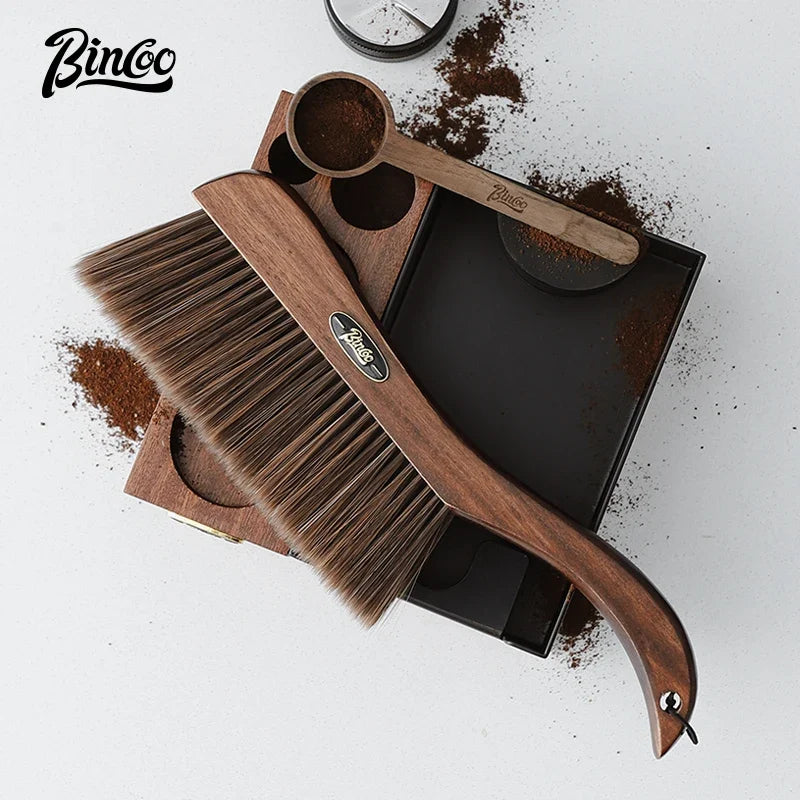 Bincoo Coffee Grinde Machine Cleaning Brush Vintage Solid Wood Brush Professional Home Barista Clean Tool Cafe Accessories