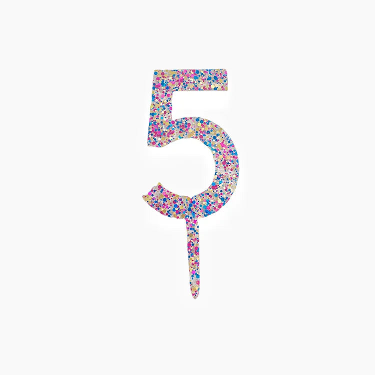 Sparkling 0-9 Number Happy Birthday Cake Topper Gold Acrylic Wedding Cake Topper Kids Birthday Party Cake decoration Baby shower